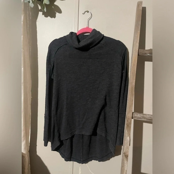 We the Free Turtle Neck Open Back Top Dark Gray Color - Picture 2 of 8